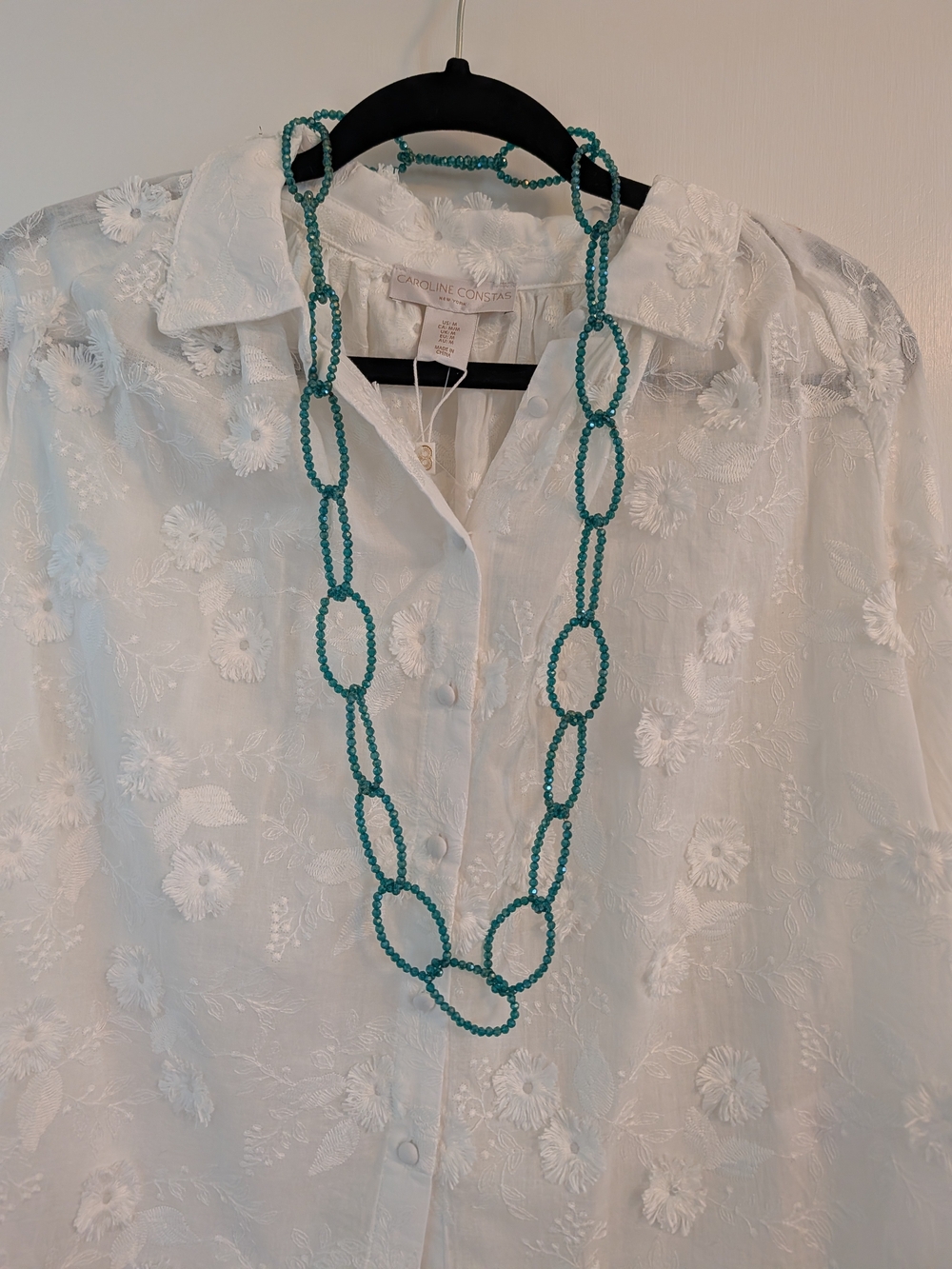 Teal Beaded Loop Necklace